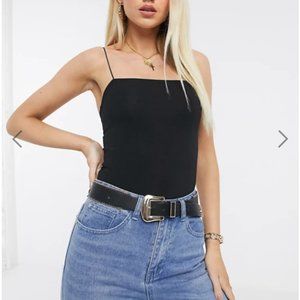 ASOS Black Square Neck Body Suit